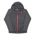 THE NORTH FACE Boys Black & Grey Hooded Quilted Jacket XL Polyester Blend Zip