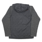 THE NORTH FACE Boys Black & Grey Hooded Quilted Jacket XL Polyester Blend Zip