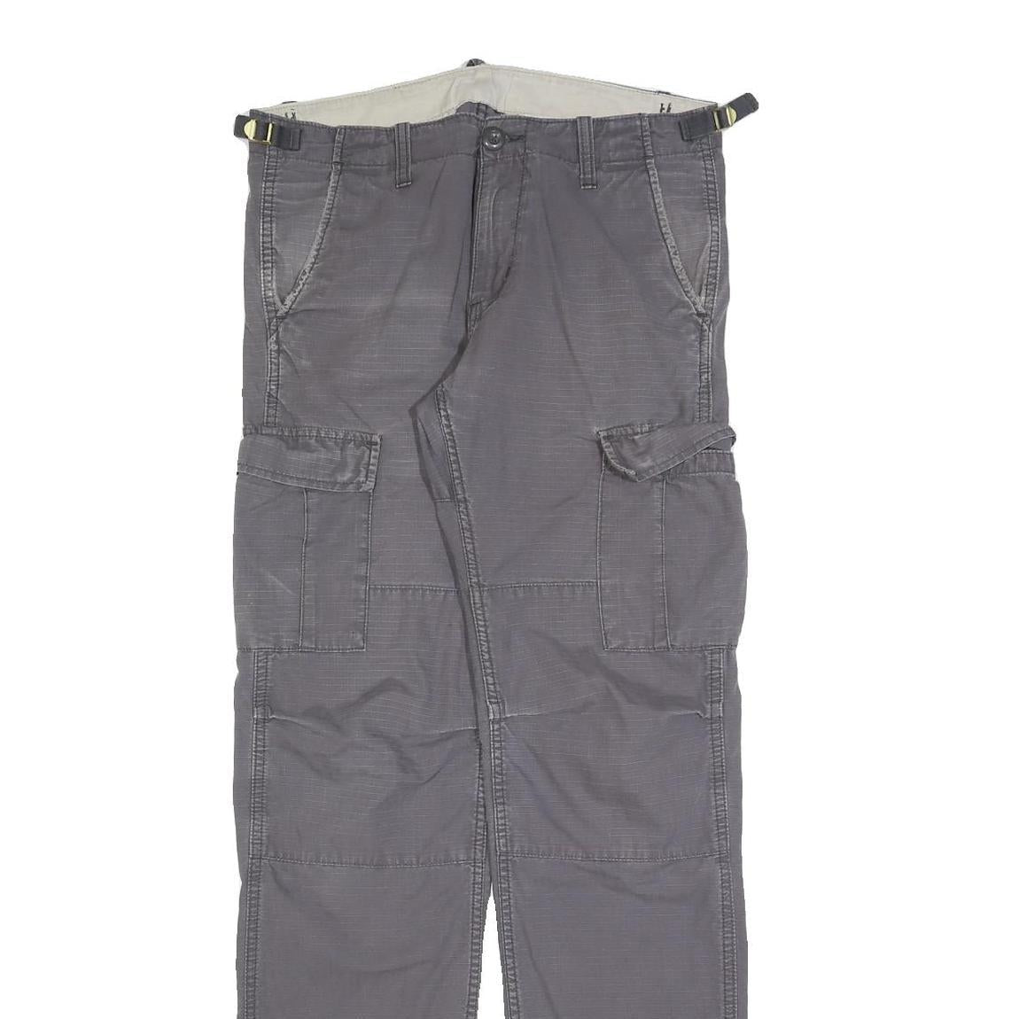 CARHARTT Mens Cotton Blend Grey Slim Cargo Trousers W29 L34 Workwear Durable