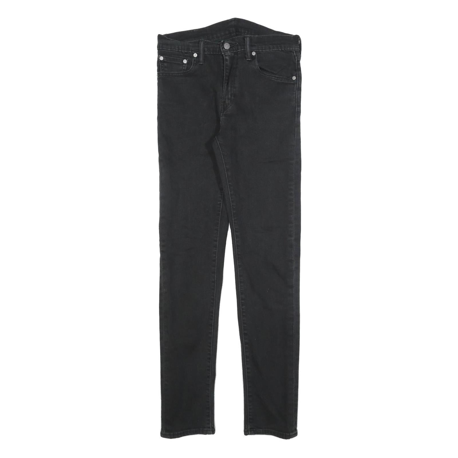 LEVI'S 510 Mens Jeans Black Slim Skinny Denim Medium W30 L34 Slim Fit Zip