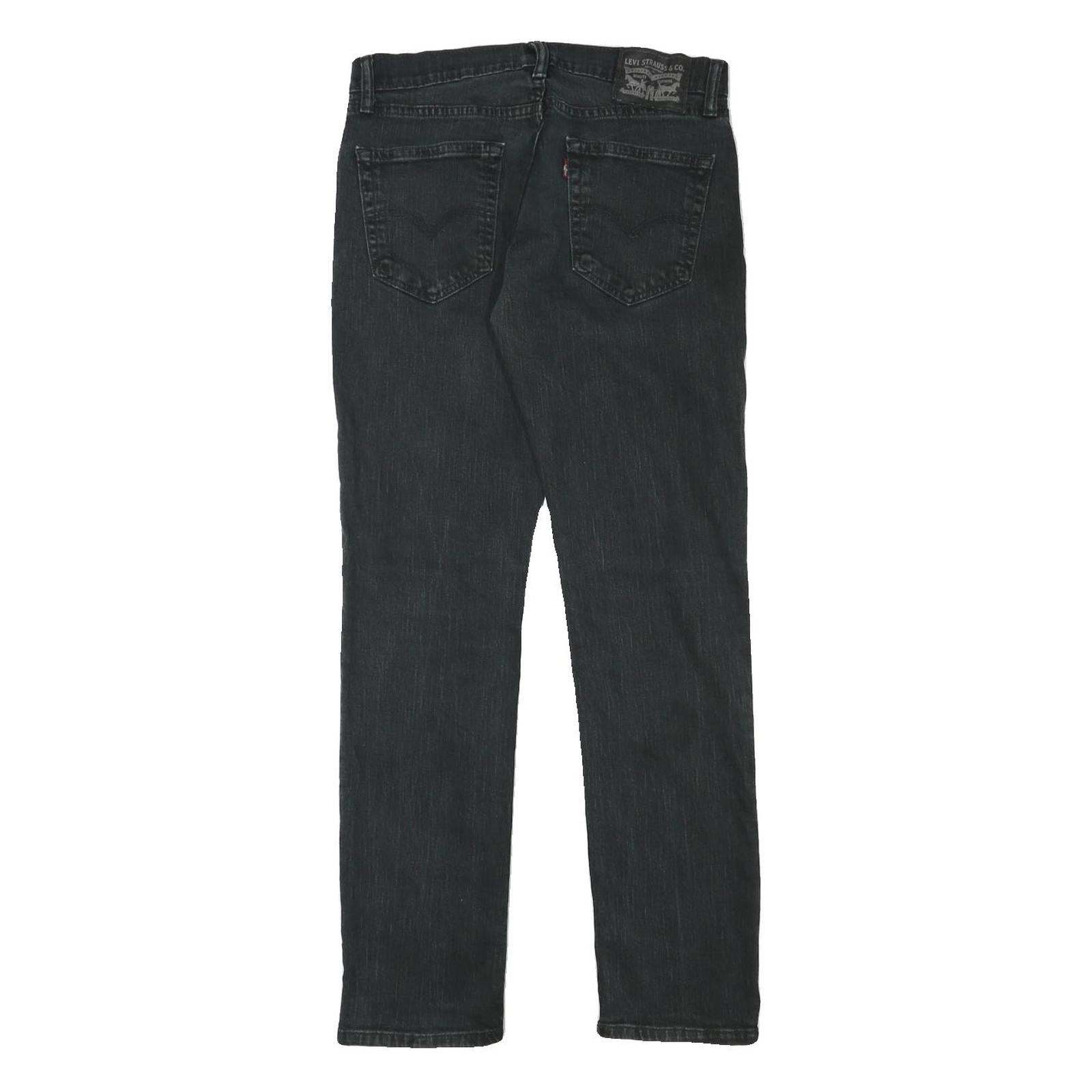 LEVI'S Mens Slim Black Denim Jeans Cotton Blend W30 L31 Classic Zip Closure