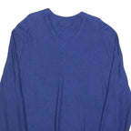 NAUTICA Mens Blue Plain V-Neck Basic Knit 2XL Cotton Blend Jumper Comfortable