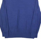 NAUTICA Mens Blue Plain V-Neck Basic Knit 2XL Cotton Blend Jumper Comfortable