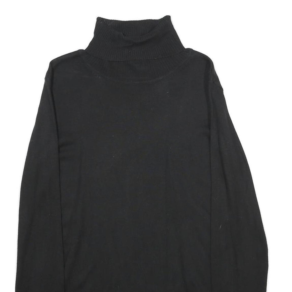 ESMARA Womens Black Plain Pullover Roll Neck Basic Knit M Cotton Blend Jumper