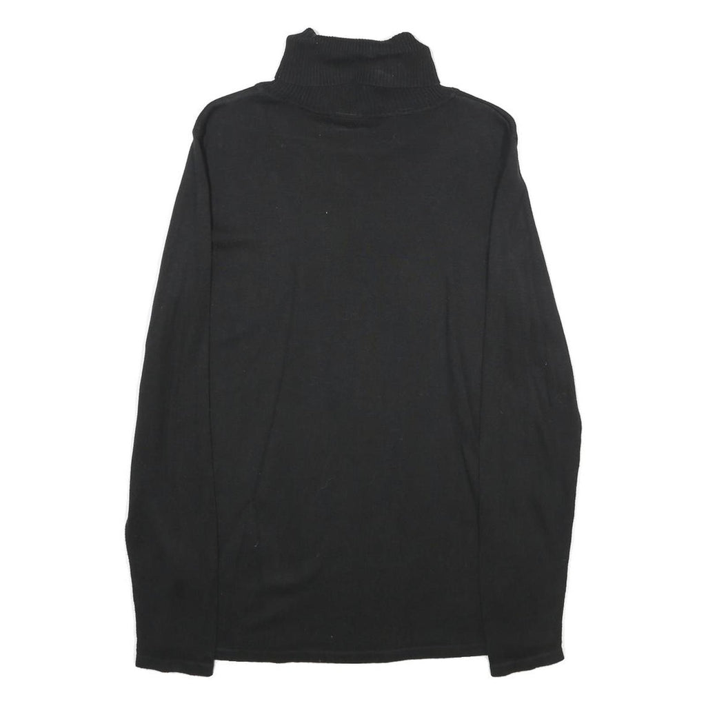 ESMARA Womens Black Plain Pullover Roll Neck Basic Knit M Cotton Blend Jumper