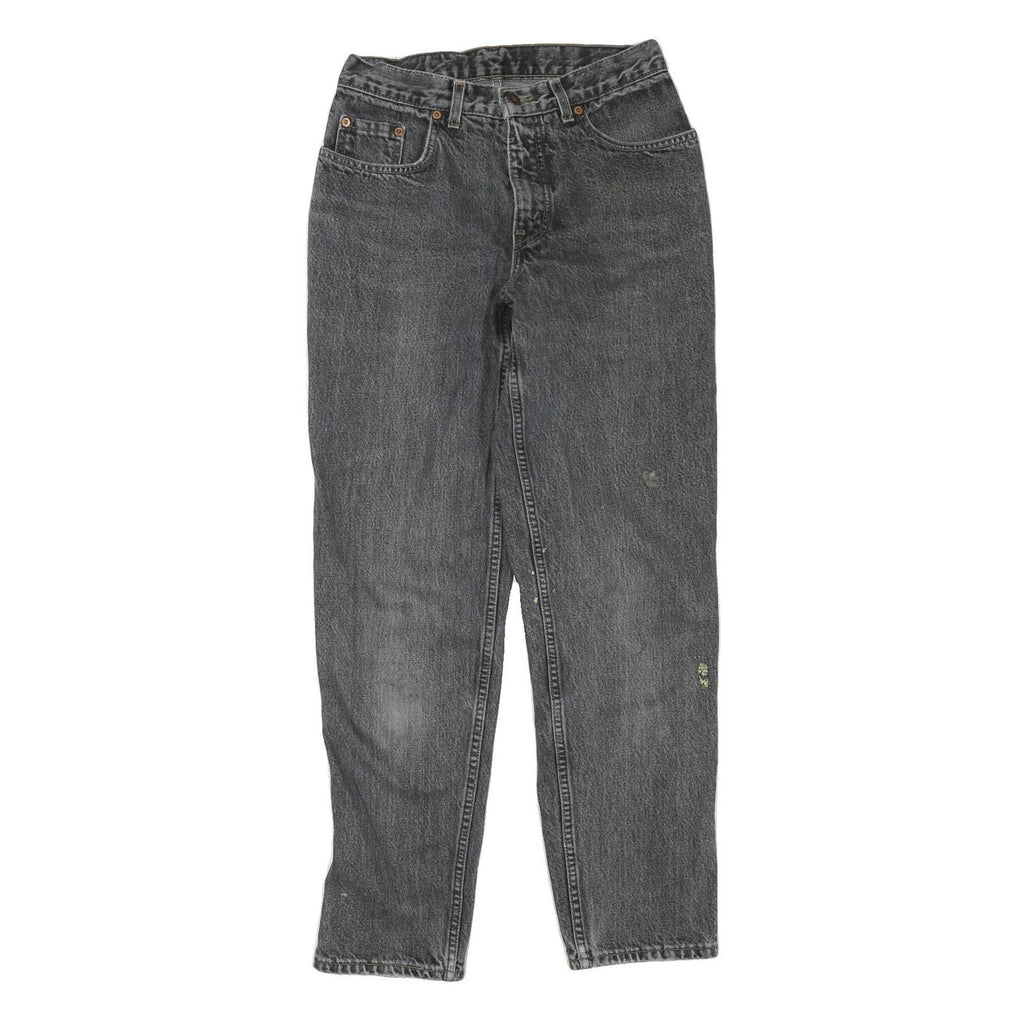 LEVI'S Womens Regular Fit Black Denim Jeans W28 L29 Classic Cotton Blend Zip