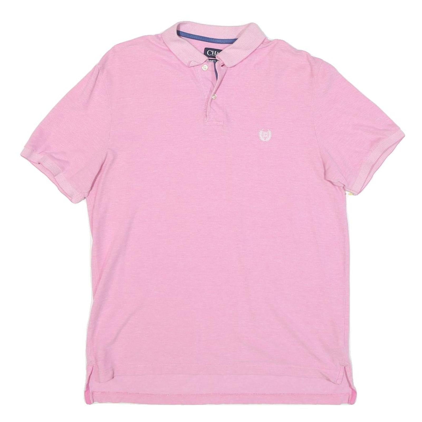 CHAPS Mens Pink Polo Shirt M Cotton Blend Short Sleeve Classic Fit Casual