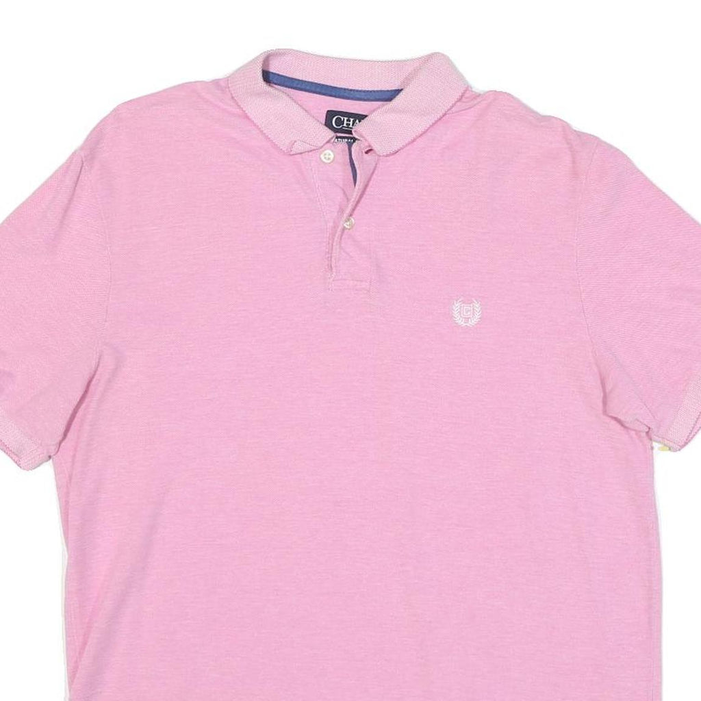 CHAPS Mens Pink Polo Shirt M Cotton Blend Short Sleeve Classic Fit Casual