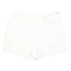 FILA Womens White Casual Shorts M W30 Polyester Plain Button Closure Side