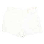 FILA Womens White Casual Shorts M W30 Polyester Plain Button Closure Side