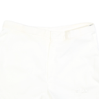 FILA Womens White Casual Shorts M W30 Polyester Plain Button Closure Side