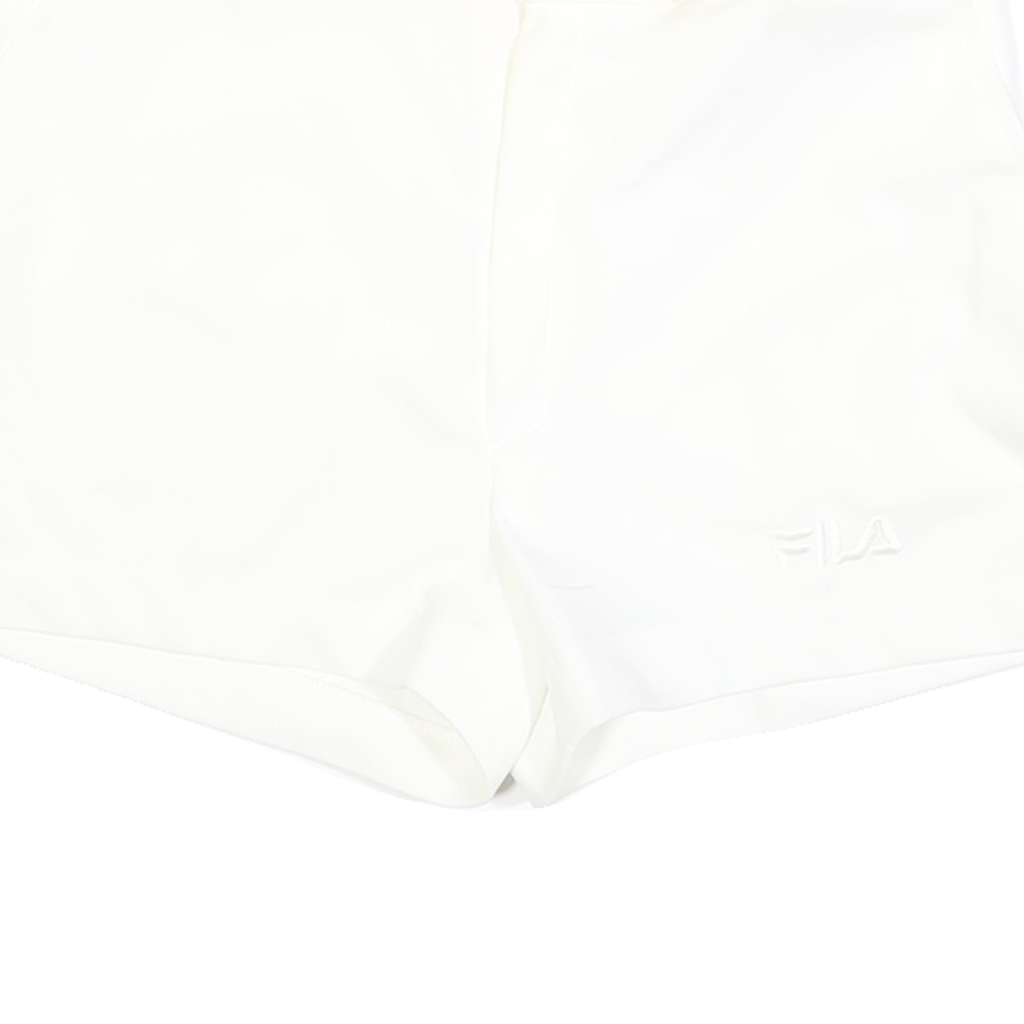 FILA Womens White Casual Shorts M W30 Polyester Plain Button Closure Side