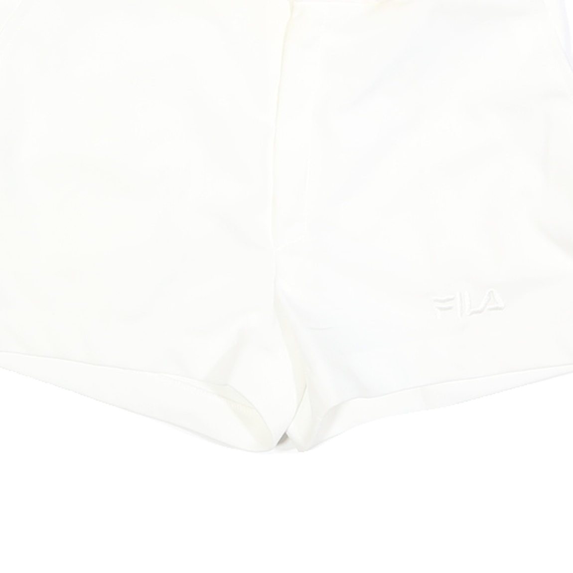 FILA Womens White Casual Shorts M W30 Polyester Plain Button Closure Side