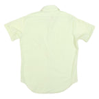 IMPACT Mens Off White Shirt M Polyester Blend Casual Button Short Sleeve