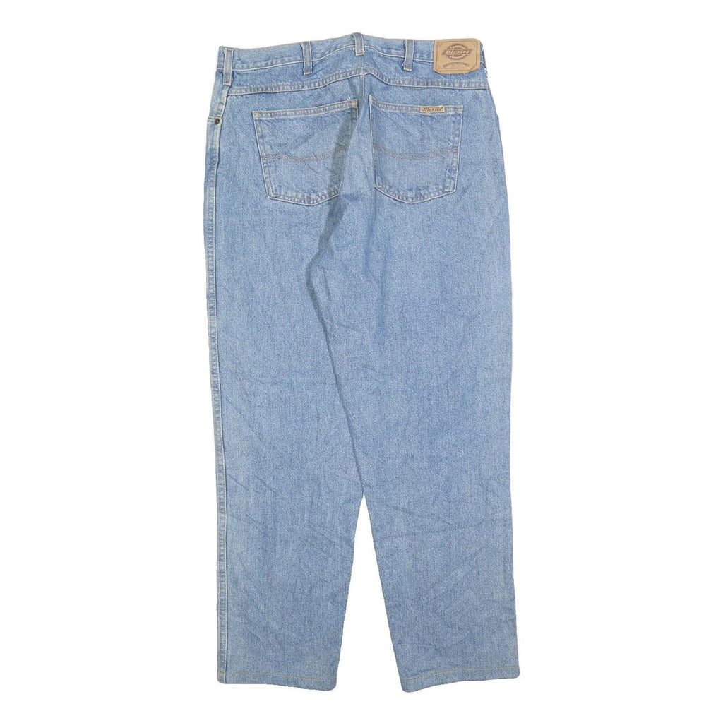 DICKIES Mens Regular Fit Straight Leg Denim Light Wash Jeans W34 L30 Workwear