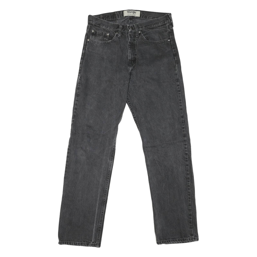 WRANGLER Mens Regular Fit Black Denim Jeans W30 L32 Classic Zip Closure