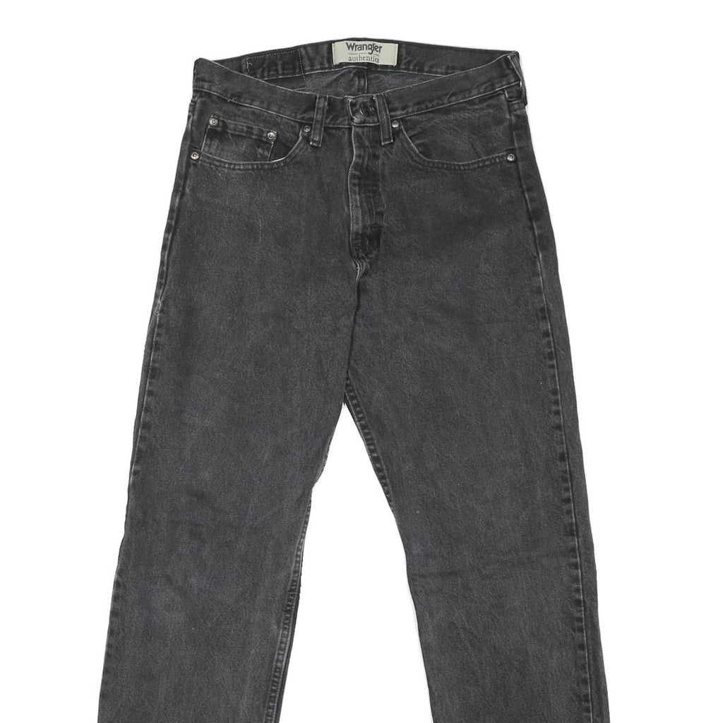 WRANGLER Mens Regular Fit Black Denim Jeans W30 L32 Classic Zip Closure