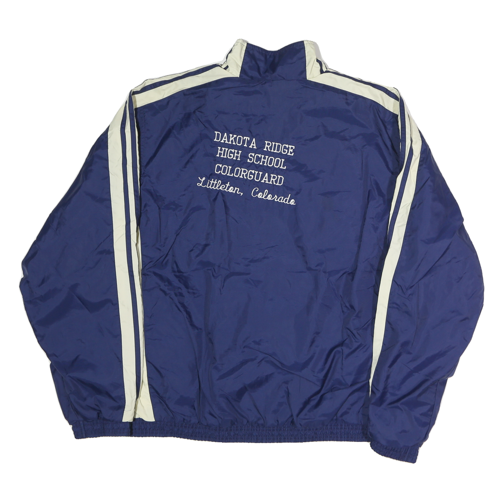 ADIDAS Mens Navy & White Colorguard Track Jacket L Polyester Blend Striped