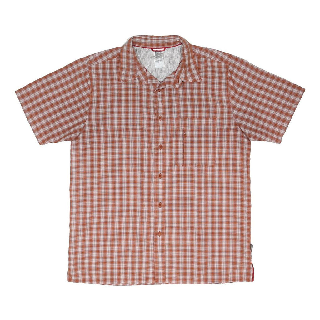 THE NORTH FACE Mens Red & White Check Shirt M Outdoor Casual Button Shirt