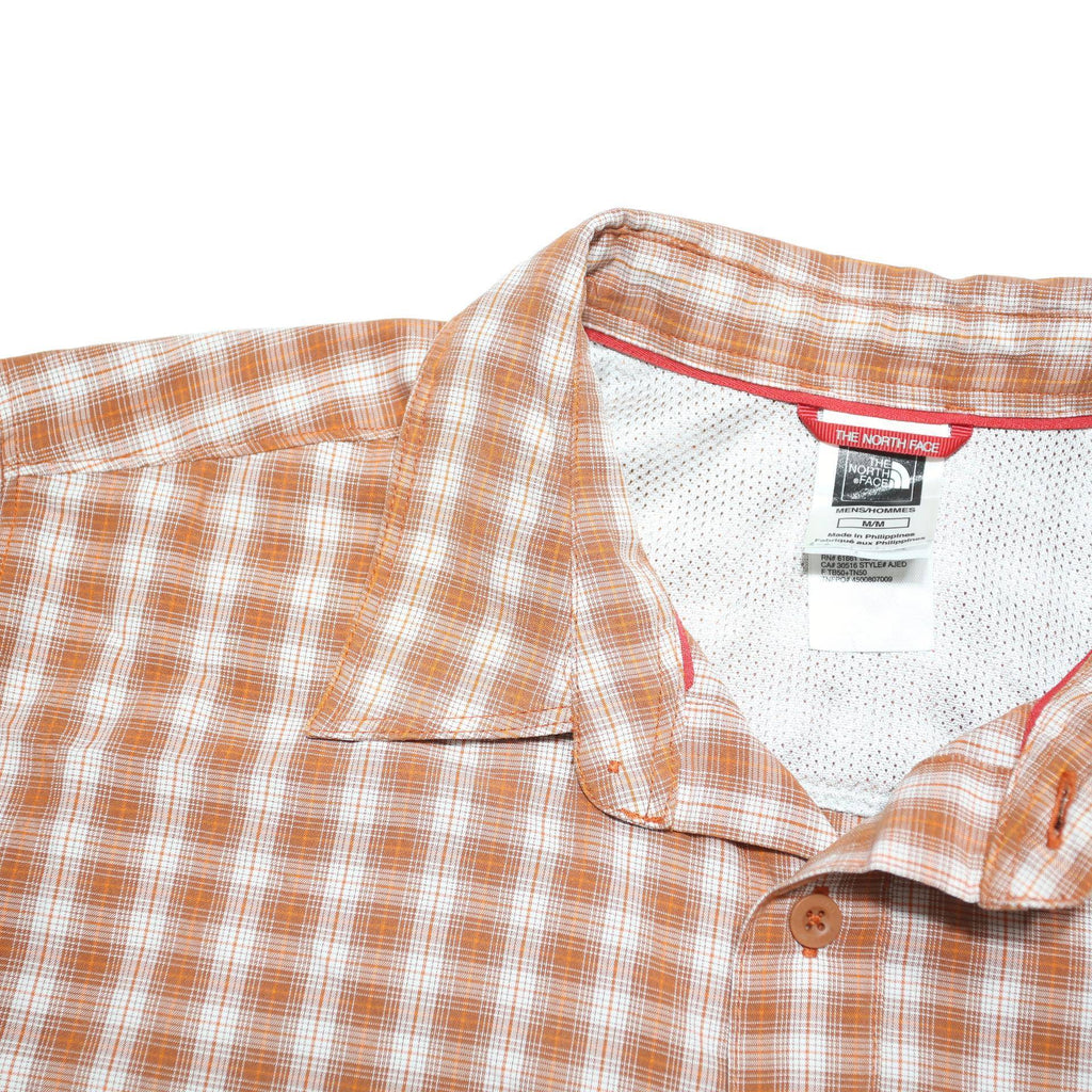 THE NORTH FACE Mens Red & White Check Shirt M Outdoor Casual Button Shirt