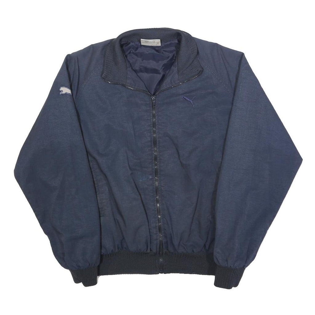 PUMA Mens Navy Blue Zip Jacket S Polyester Blend Plain Lightweight Casual