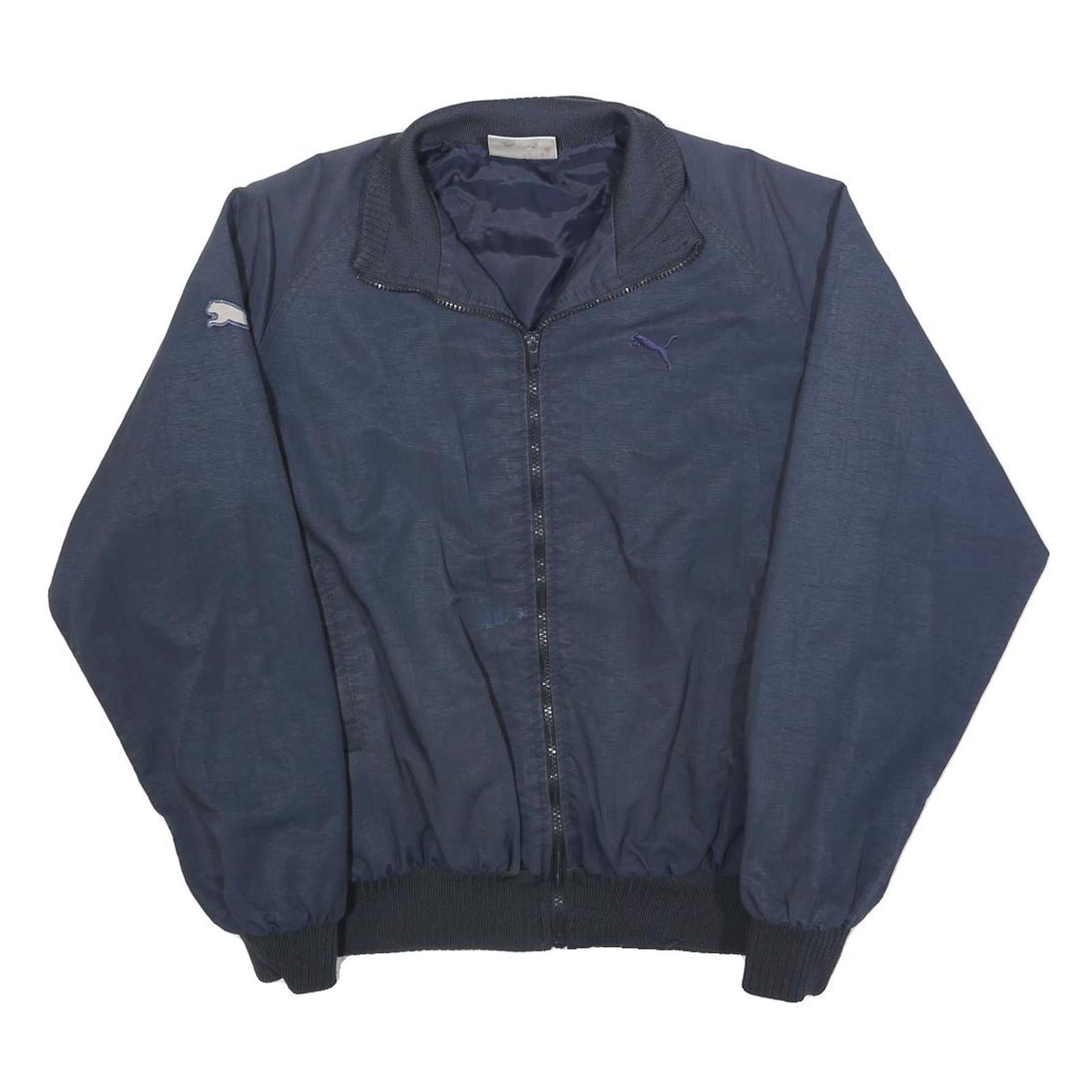 PUMA Mens Navy Blue Zip Jacket S Polyester Blend Plain Lightweight Casual