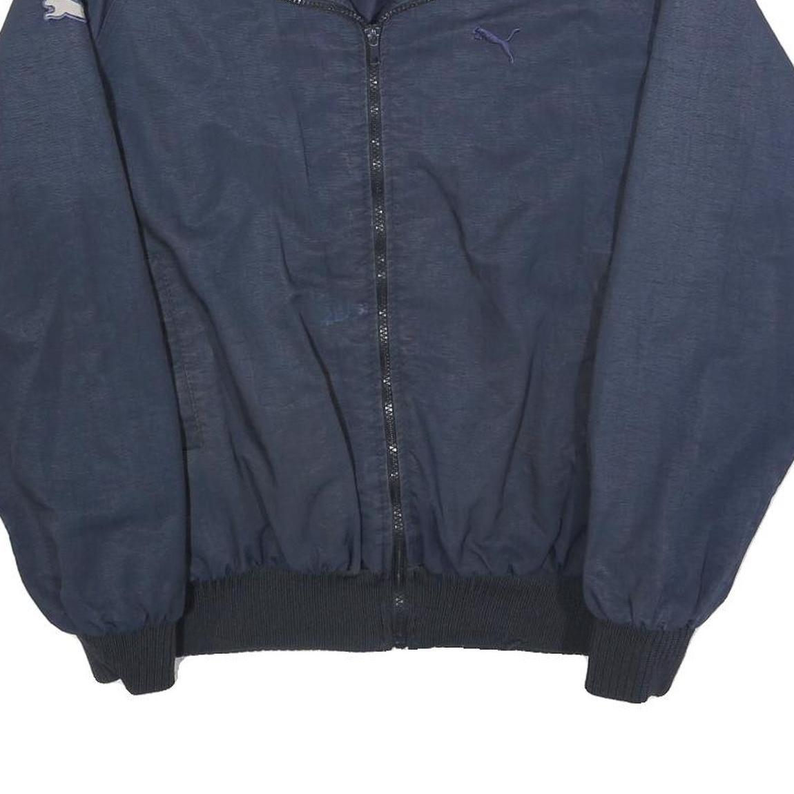 PUMA Mens Navy Blue Zip Jacket S Polyester Blend Plain Lightweight Casual