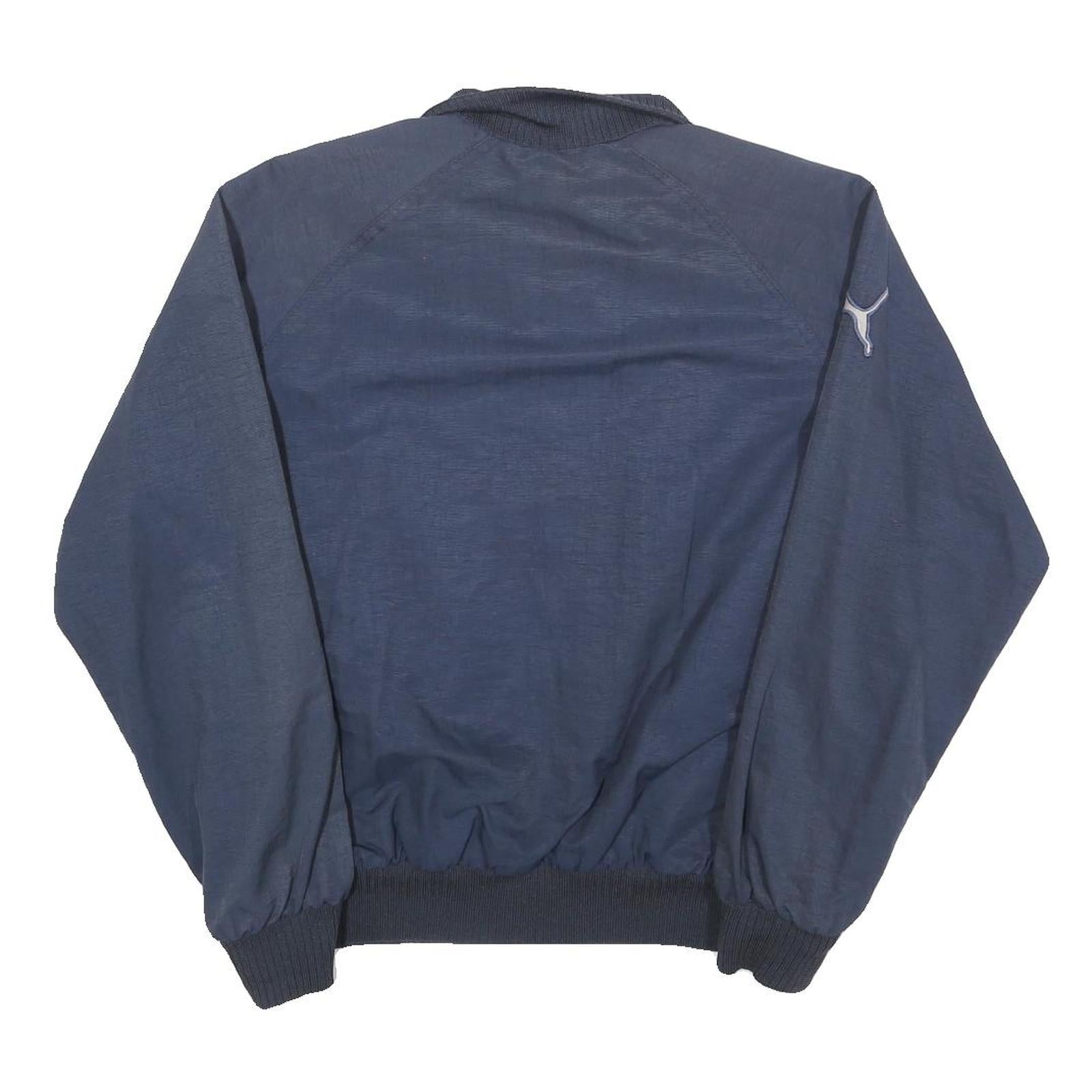 PUMA Mens Navy Blue Zip Jacket S Polyester Blend Plain Lightweight Casual