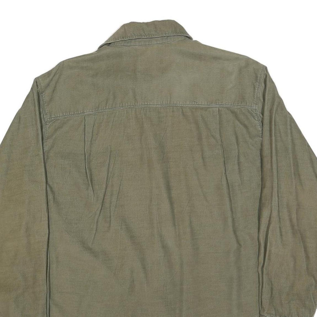WOOLRICH Mens Green Plain Shirt L Cotton Blend Casual Button Down Long Sleeve