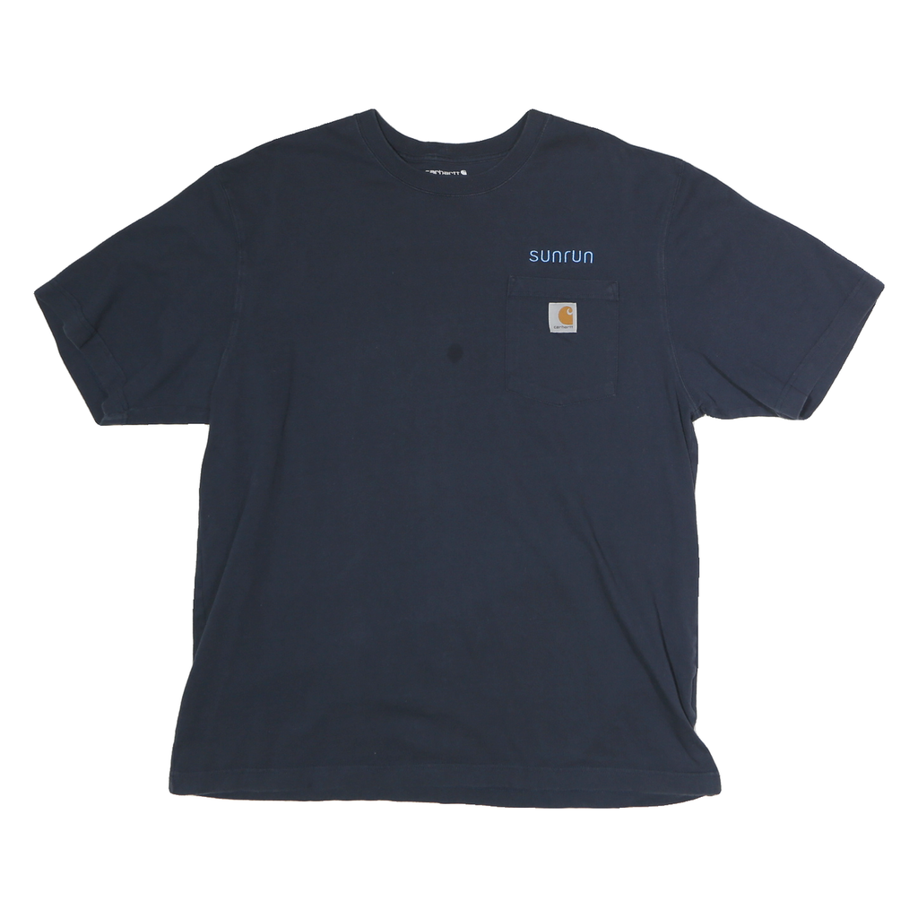 CARHARTT Mens Navy Blue Pocket T-Shirt L Short Sleeve Crew Neck Workwear