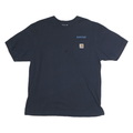 CARHARTT Mens Navy Blue Pocket T-Shirt L Short Sleeve Crew Neck Workwear