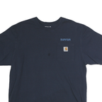 CARHARTT Mens Navy Blue Pocket T-Shirt L Short Sleeve Crew Neck Workwear