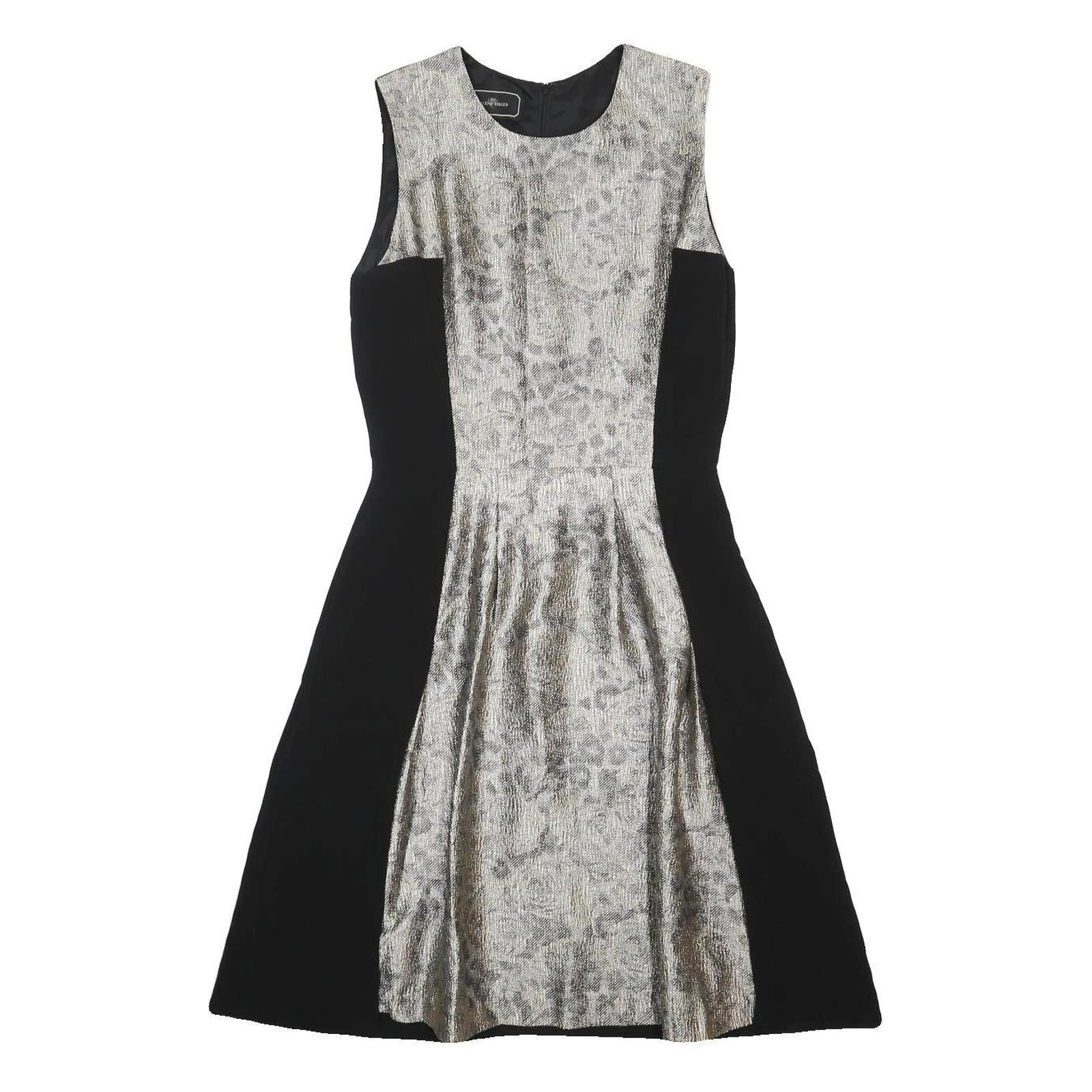 BY MALENE BIRGER Womens Black & Silver Pattern Sleeveless Fit & Flare Woven Midi