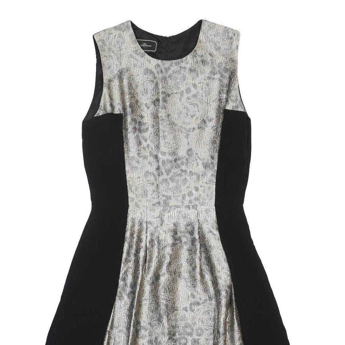 BY MALENE BIRGER Womens Black & Silver Pattern Sleeveless Fit & Flare Woven Midi