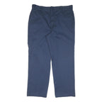 DICKIES Mens Cotton Navy Regular Fit Straight Leg Trousers W38 L30 Workwear