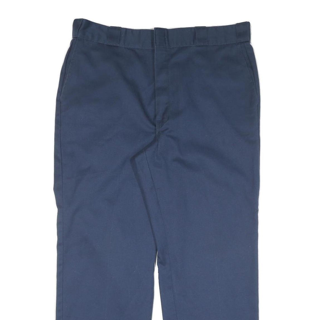 DICKIES Mens Cotton Navy Regular Fit Straight Leg Trousers W38 L30 Workwear