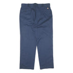 DICKIES Mens Cotton Navy Regular Fit Straight Leg Trousers W38 L30 Workwear