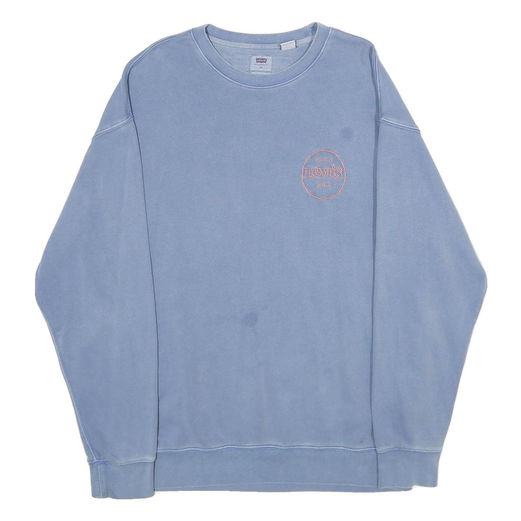 LEVI'S Mens Blue Crew Neck Sweatshirt M Cotton Casual Pullover