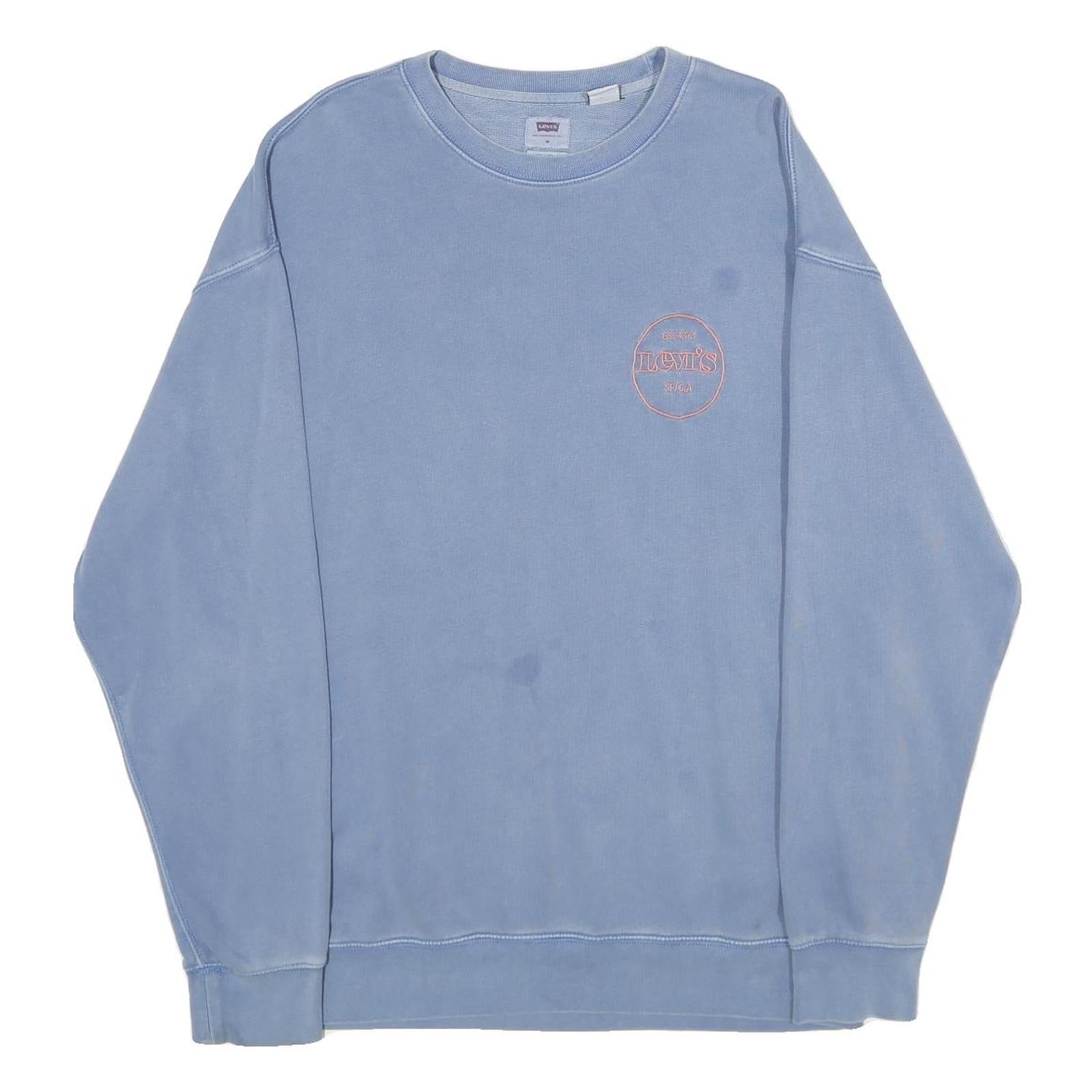 LEVI'S Mens Blue Crew Neck Sweatshirt M Cotton Casual Pullover