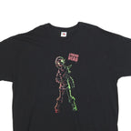 FRUIT OF THE LOOM Mens Black Graphic T-Shirt 2XL Short Sleeve Crew Neck Linking