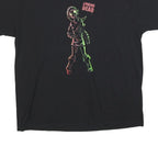 FRUIT OF THE LOOM Mens Black Graphic T-Shirt 2XL Short Sleeve Crew Neck Linking