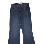 CELEBRITY PINK Womens Regular Fit Flared Denim Dark Wash Jeans W28 L32 Braided