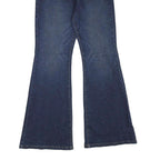 CELEBRITY PINK Womens Regular Fit Flared Denim Dark Wash Jeans W28 L32 Braided