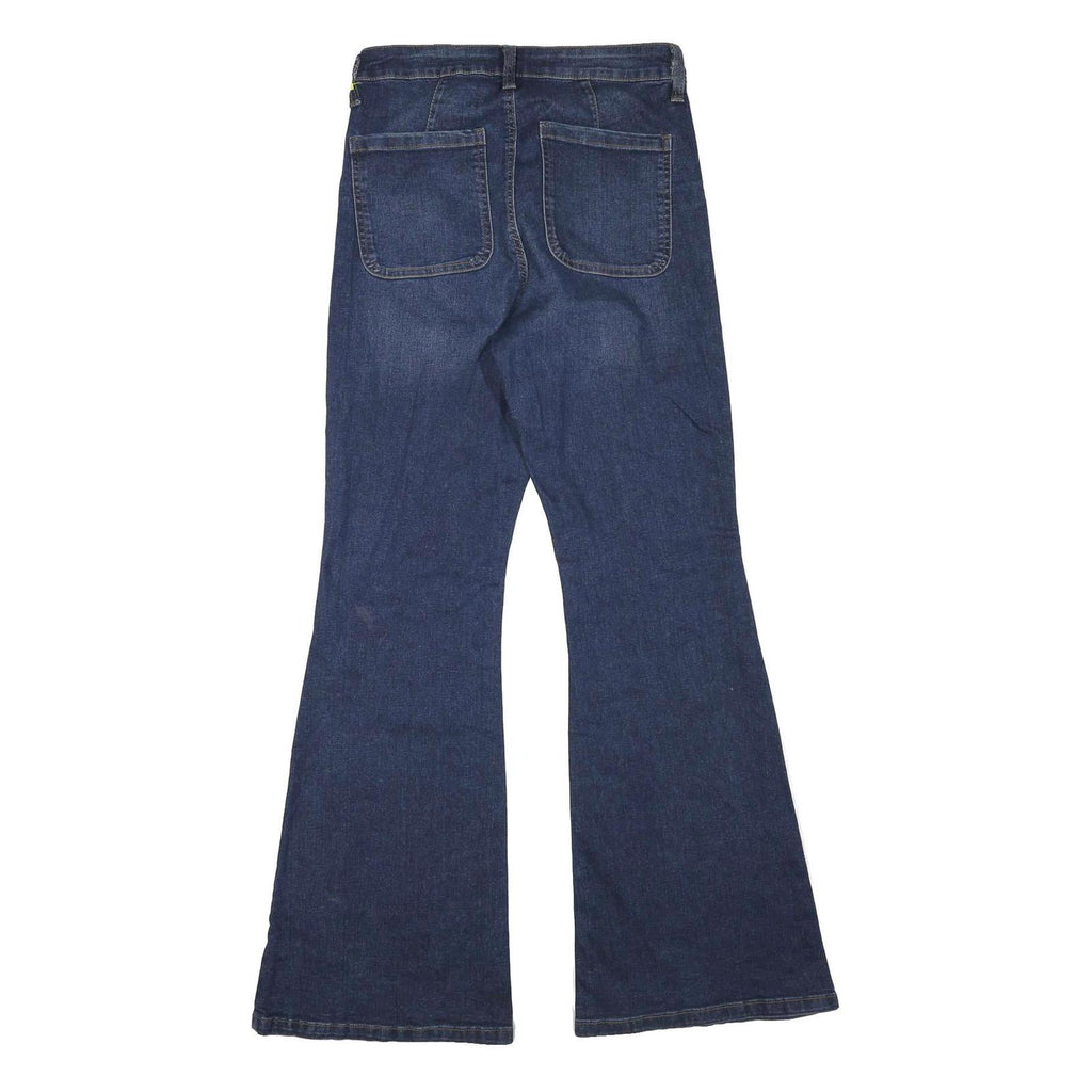 CELEBRITY PINK Womens Regular Fit Flared Denim Dark Wash Jeans W28 L32 Braided