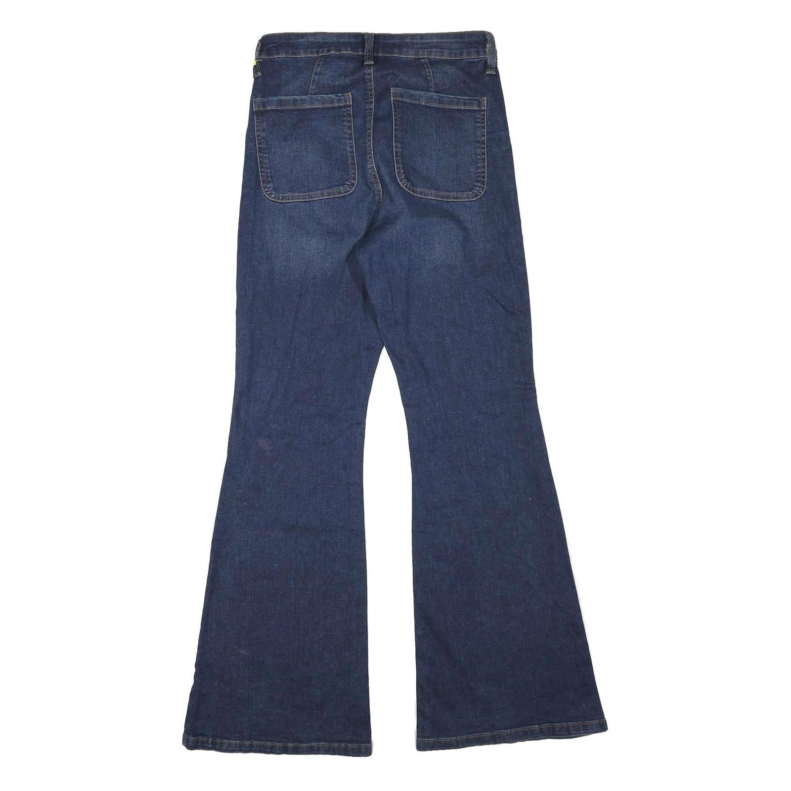 CELEBRITY PINK Womens Regular Fit Flared Denim Dark Wash Jeans W28 L32 Braided