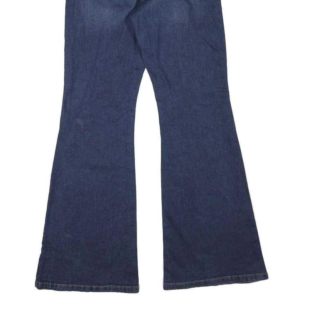 CELEBRITY PINK Womens Regular Fit Flared Denim Dark Wash Jeans W28 L32 Braided