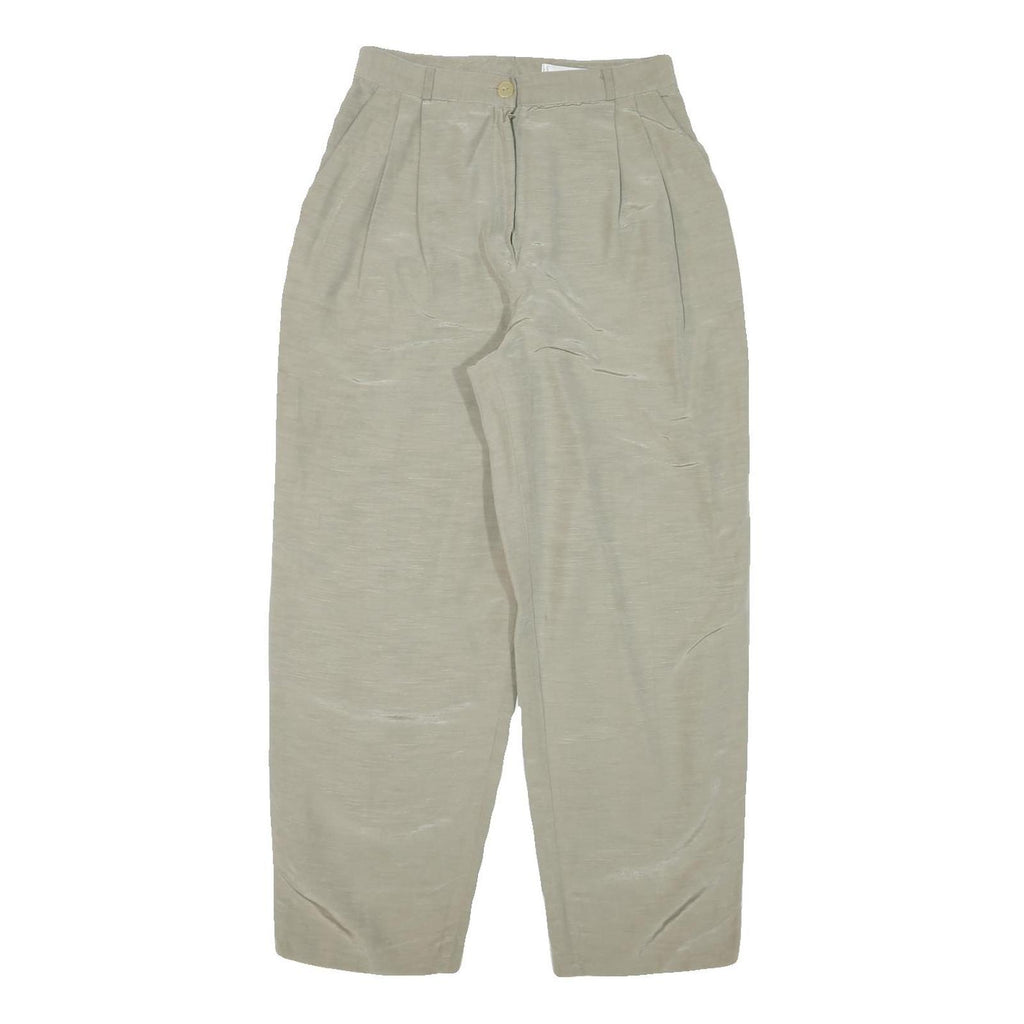 GERRY WEBER Womens Cotton Blend Beige Relaxed Tapered Trousers W26 L27