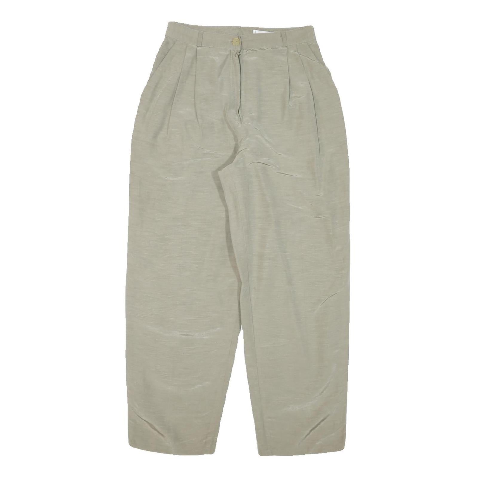 GERRY WEBER Womens Cotton Blend Beige Relaxed Tapered Trousers W26 L27