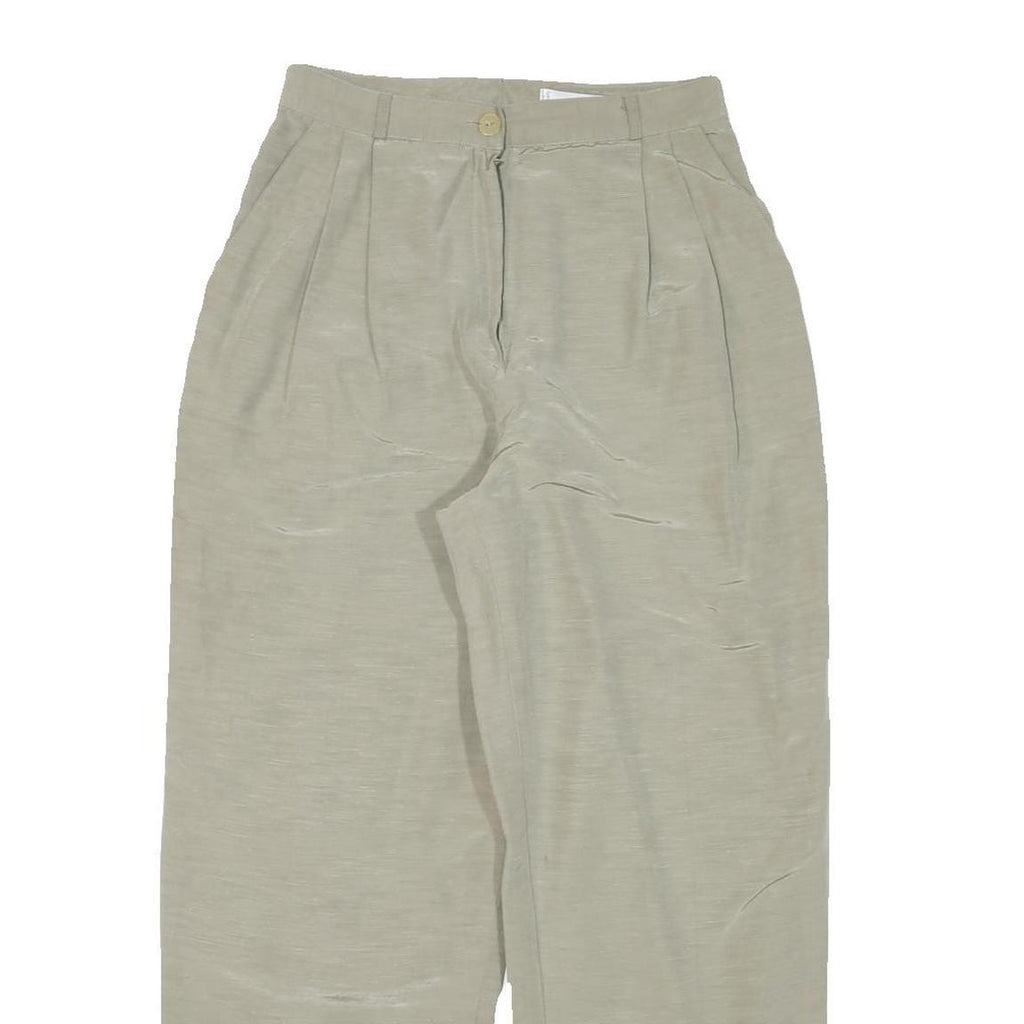 GERRY WEBER Womens Cotton Blend Beige Relaxed Tapered Trousers W26 L27