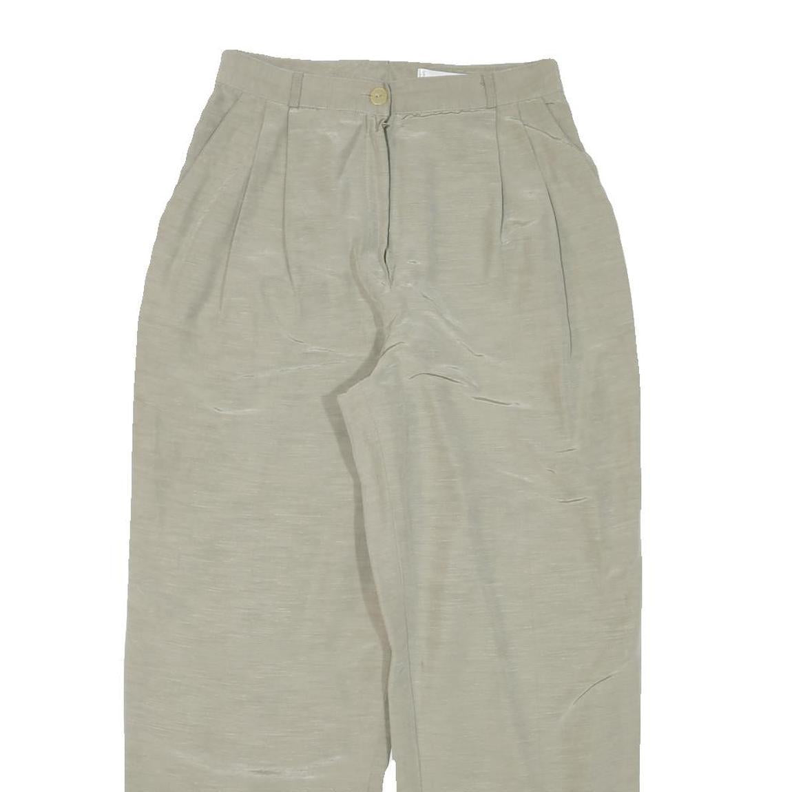 GERRY WEBER Womens Cotton Blend Beige Relaxed Tapered Trousers W26 L27